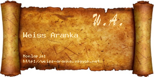 Weiss Aranka névjegykártya